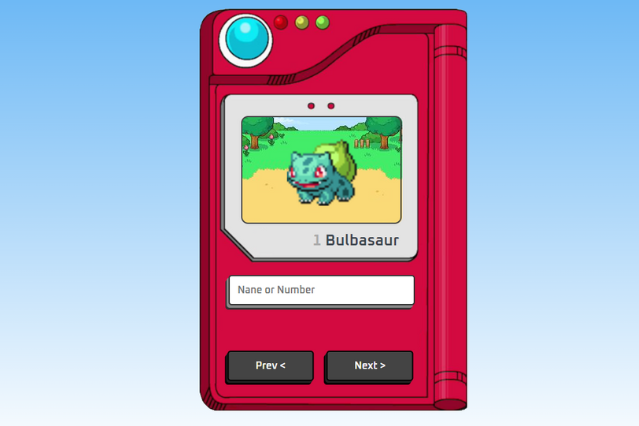 Imagem do site de uma pokedex